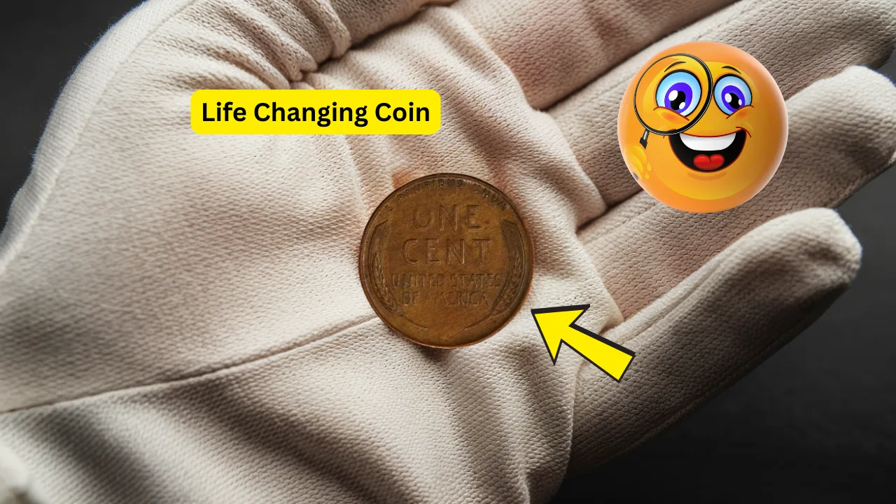 small coin in palm of hand
